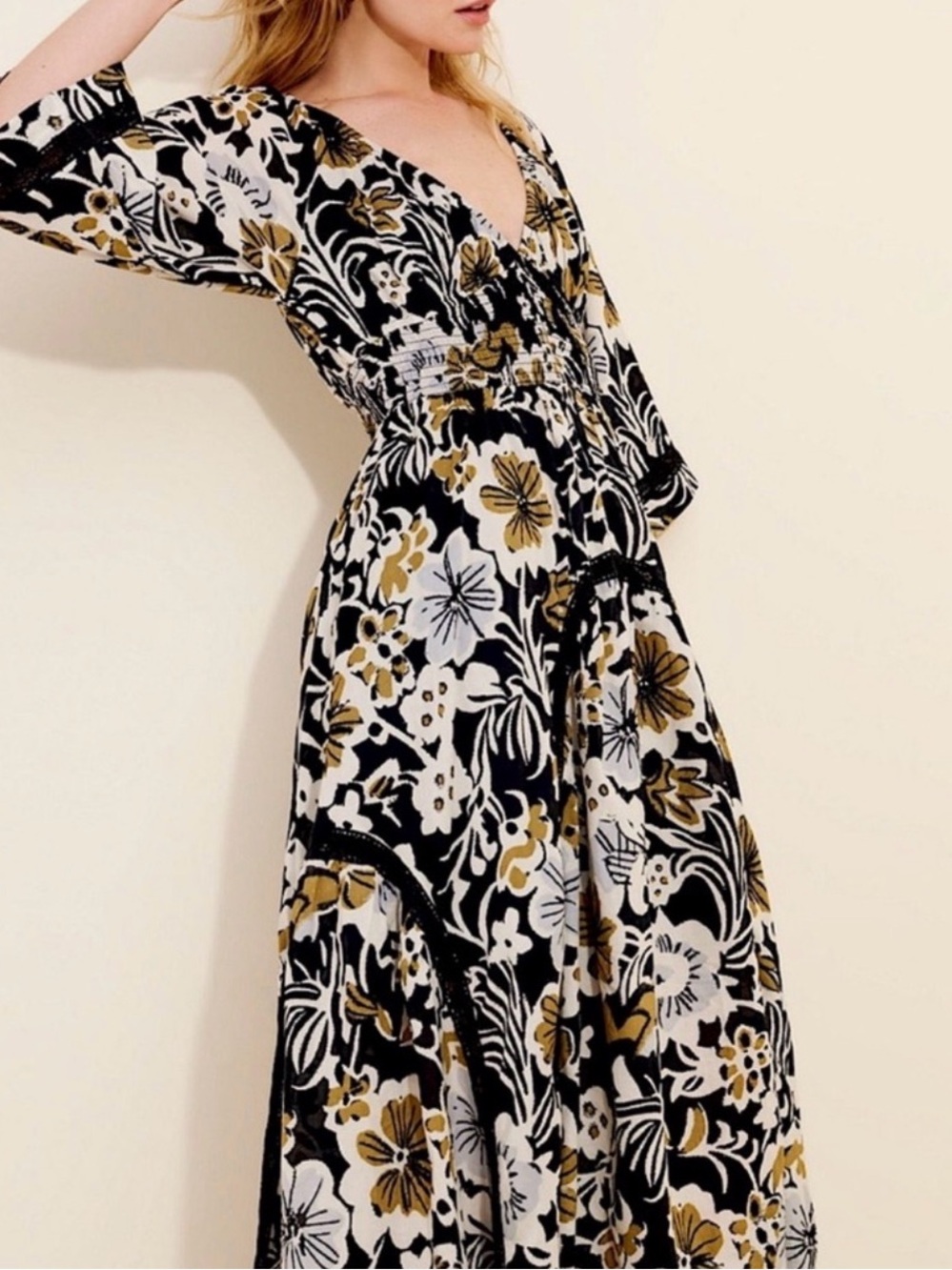 Free People Dixie Floral Print Maxi Dress, NEW